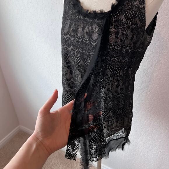 Vintage Y2K Cabi Lace Tank Top Black Goth Semi Sheer size Small Whimsygoth - Picture 8 of 9